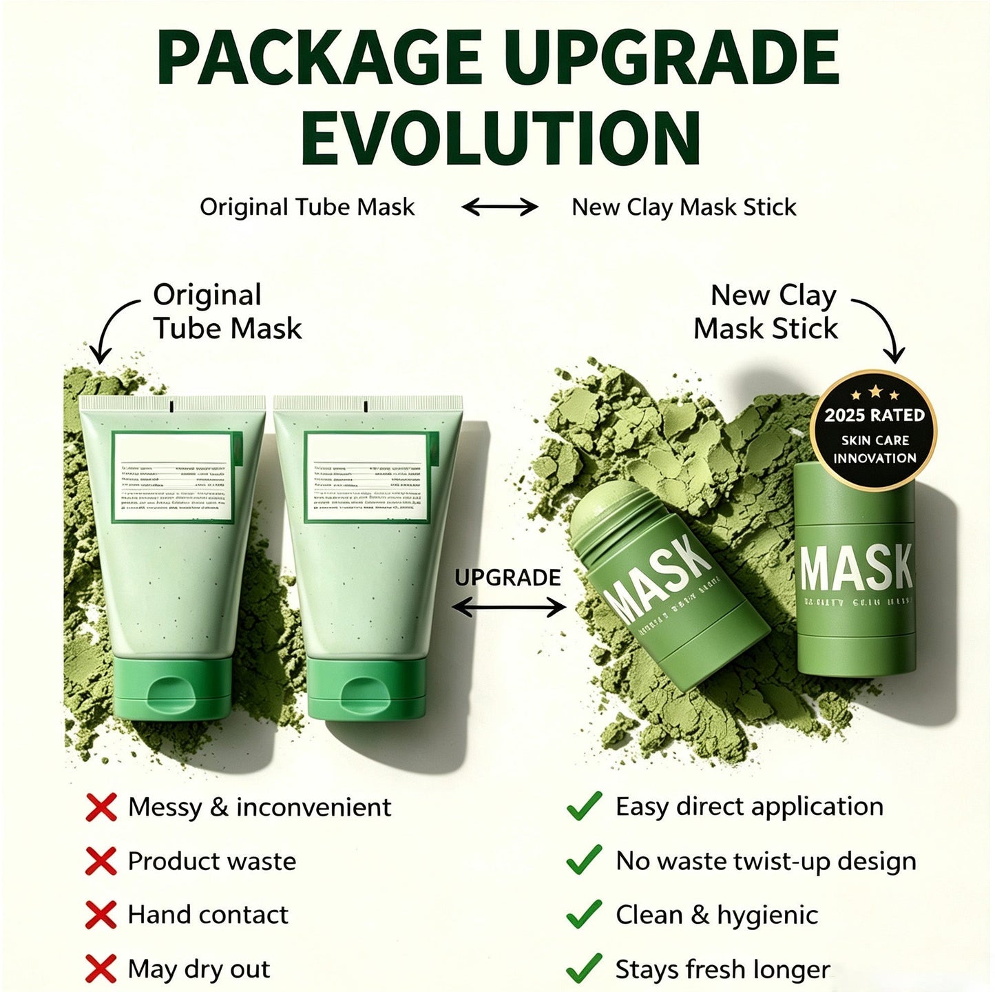 Green Tea Deep Cleanse Mask Stick – Pore Refining & Oil Control Clay Mask